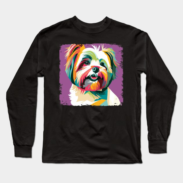 Biewer Terrier Pop Art - Dog Lover Gifts Long Sleeve T-Shirt by PawPopArt
